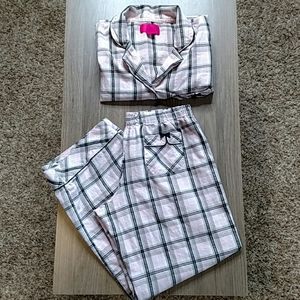 Victoria's Secret Pink Plaid Warm Pajama Set